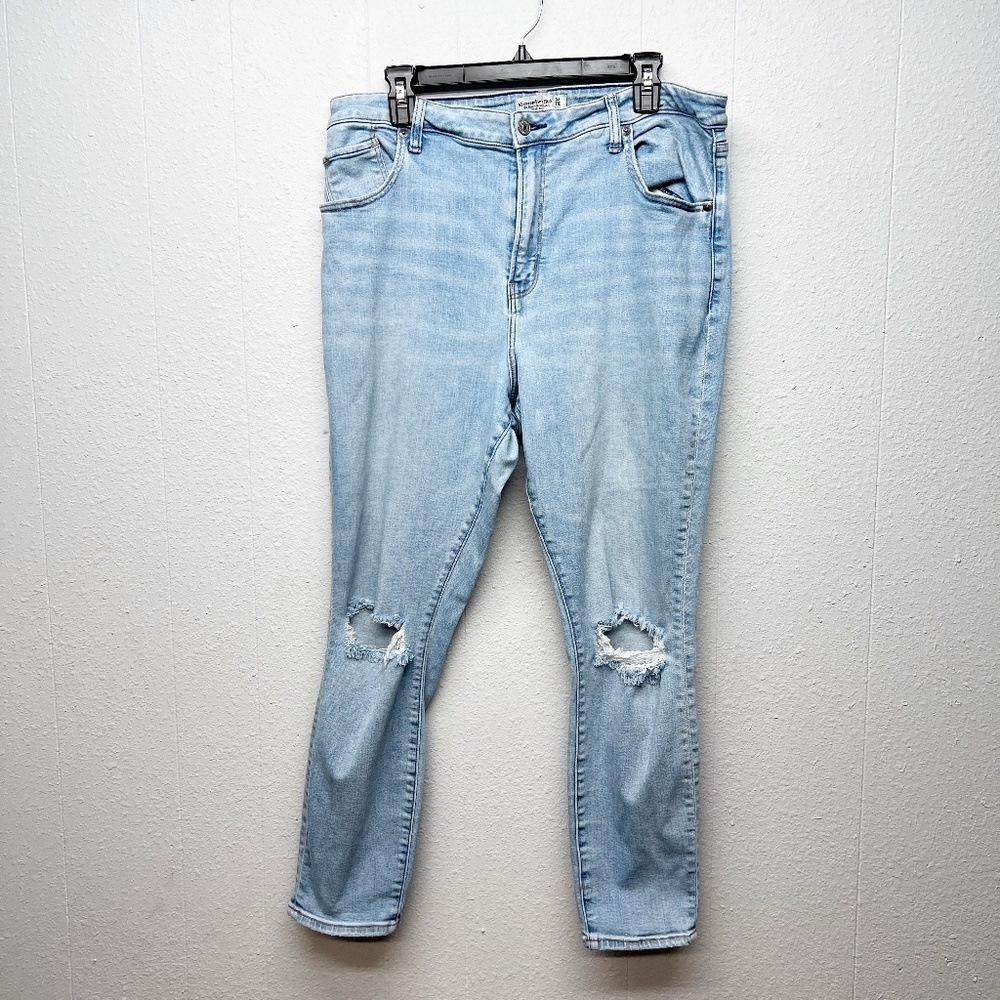 Abercrombie & Fitch The Supper Skinny Ankle High Rise Distressed Womens Jeans 34